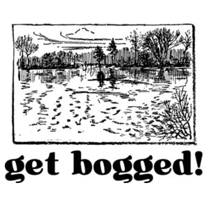 get bogged - dark text Design